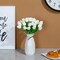 24 Pcs Artificial Silk White Tulips Faux Flowers with Stems for Home Wedding Hotel Office Centerpiece Decor Easter Decorations
